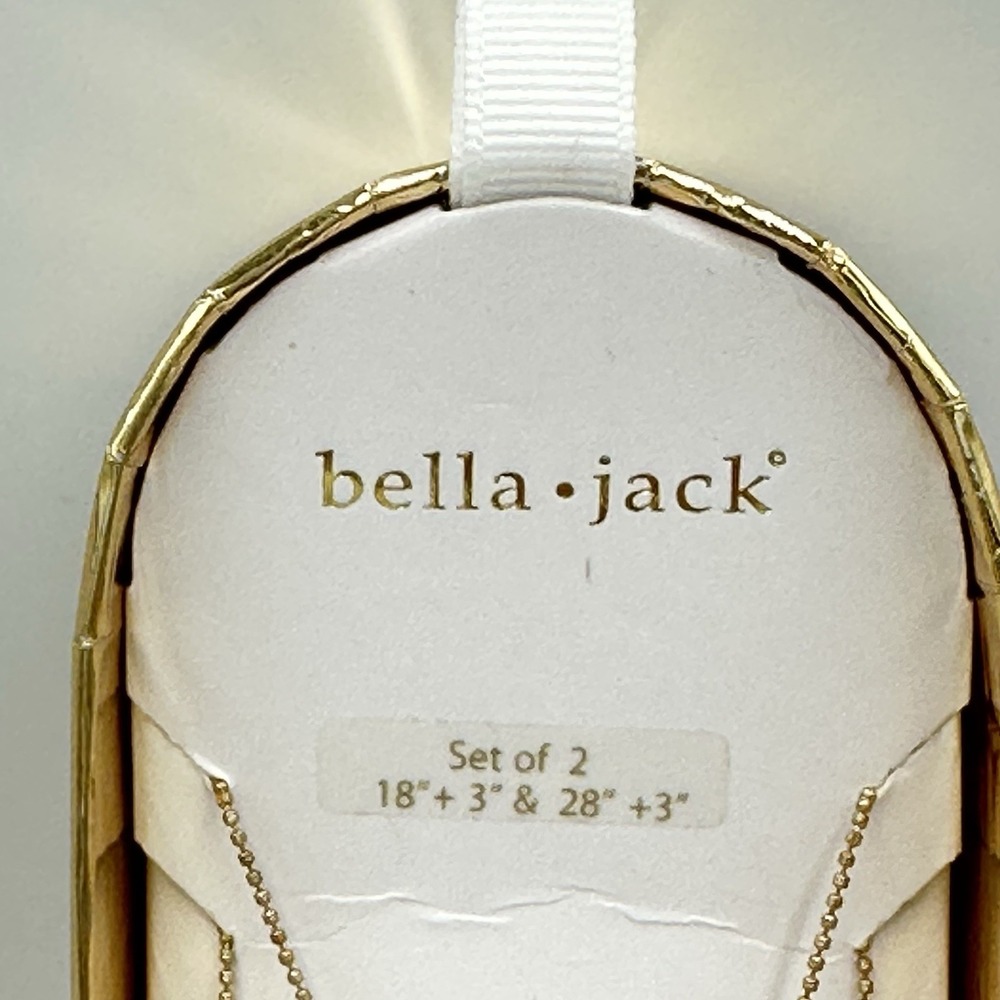 Bella Jack Layered Necklace Set Gold Tone Abalone Circle Square Geometric NIB - Picture 5 of 7